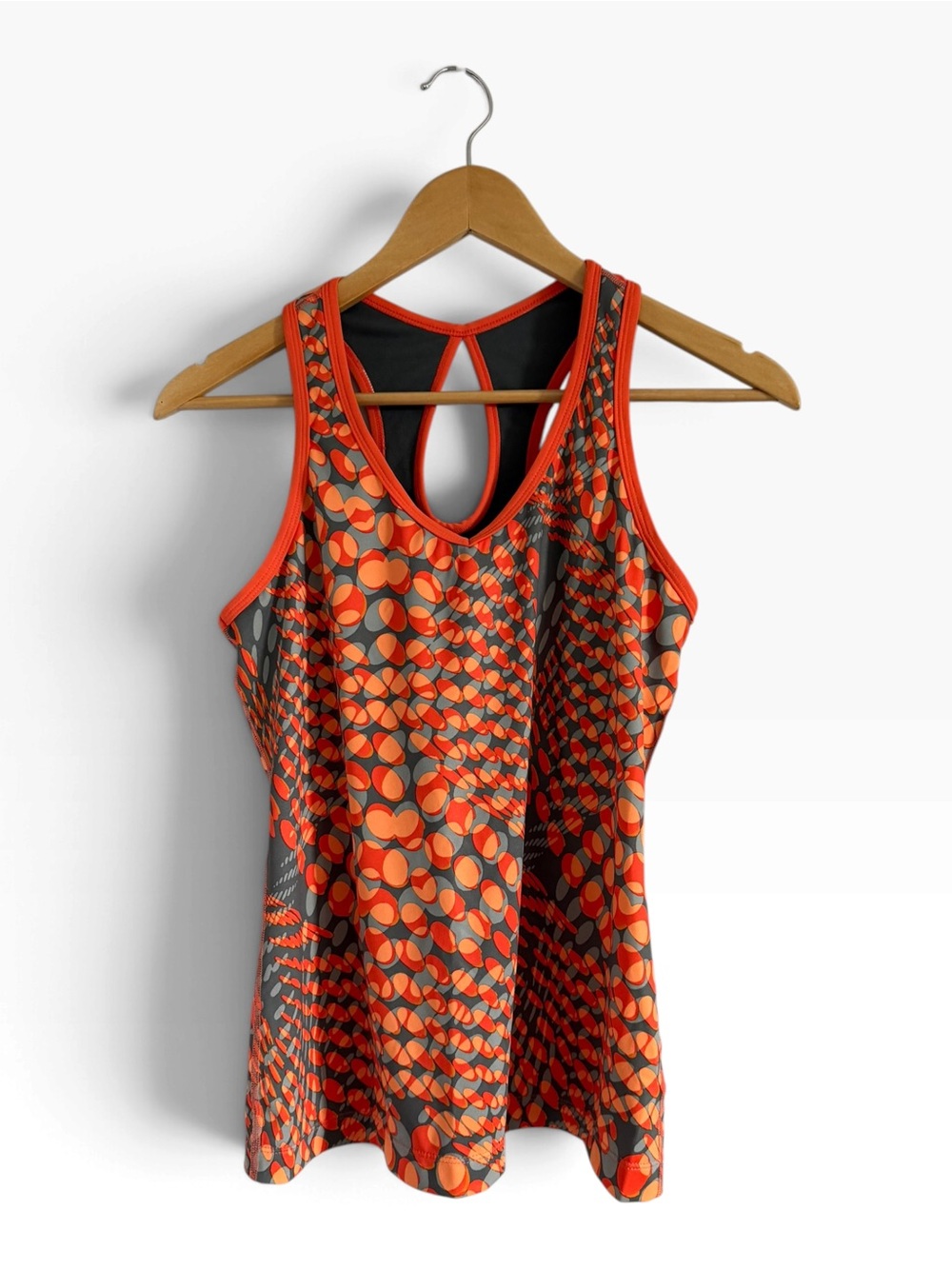 Xersion Orange & Gray Patterned Racerback Tank Top